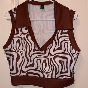 Brown And White Tank